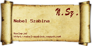 Nebel Szabina névjegykártya
